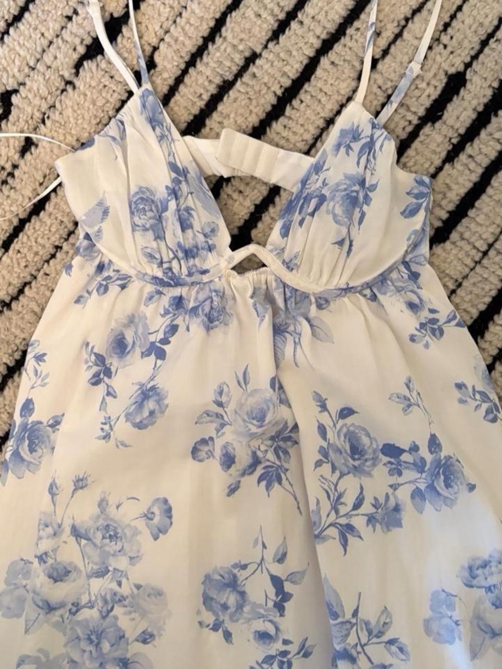 Blue Floral Mini Dress